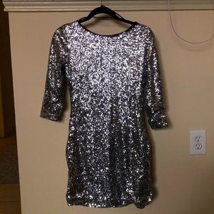 Silver Sequin Dress